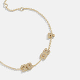 Varsity Number Custom Bracelet - Three Gold Stations