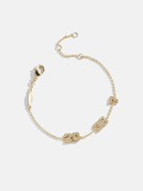 BaubleBar Varsity Number Custom Bracelet - Three Gold Stations - 
    Personalized charm bracelet 
  
