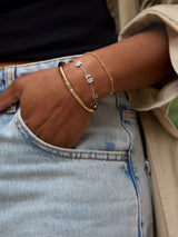 BaubleBar Varsity Number Custom Bracelet - Three Silver Stations - 
    Personalized charm bracelet 
  
