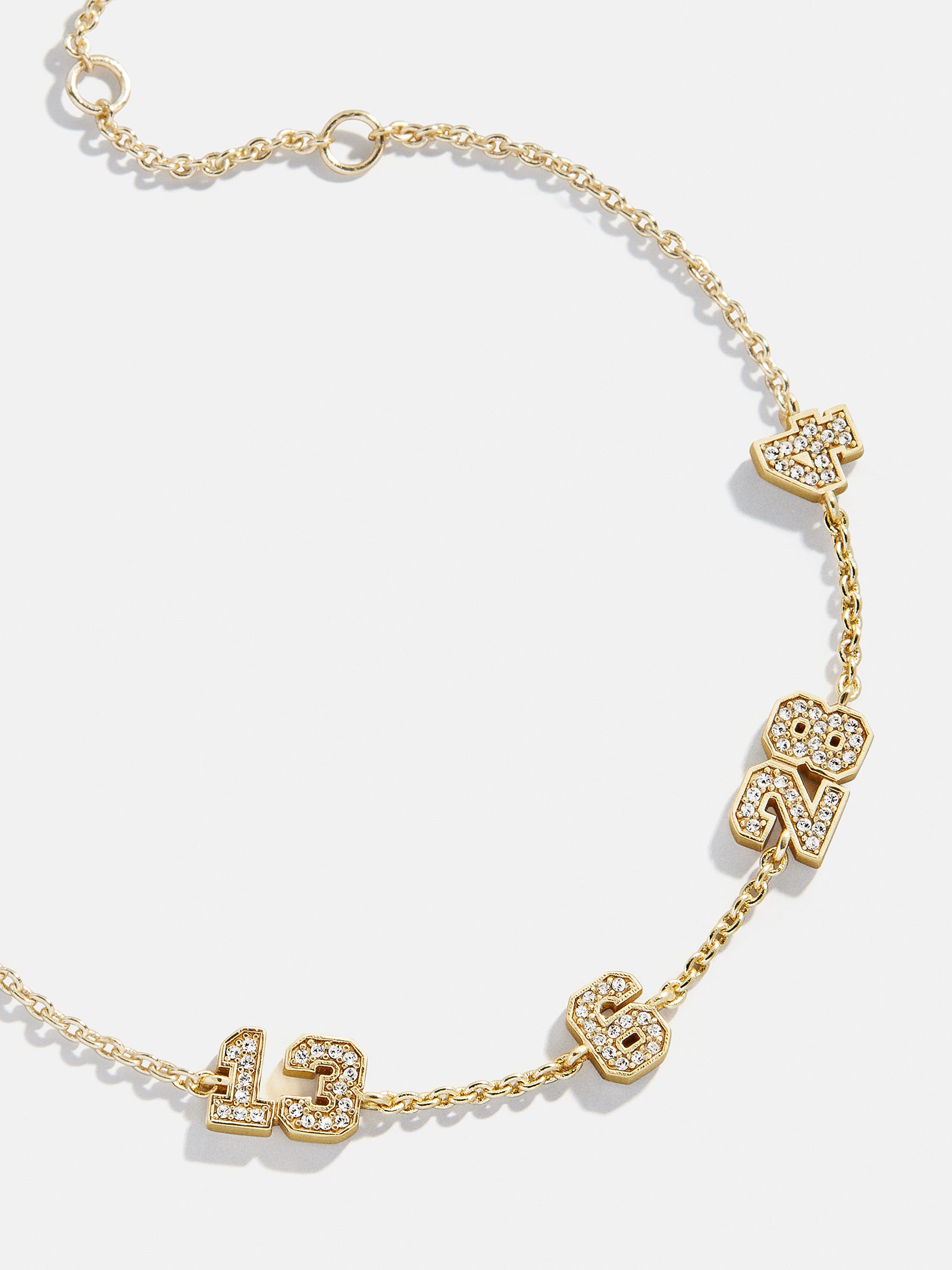 Varsity Number Custom Bracelet - Four Gold Stations