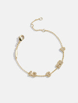BaubleBar Varsity Number Custom Bracelet - Four Gold Stations - 
    Personalized charm bracelet 
  
