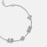 Varsity Number Custom Bracelet - Four Silver Stations