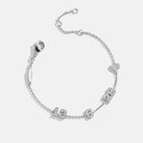 Varsity Number Custom Bracelet - Four Silver Stations