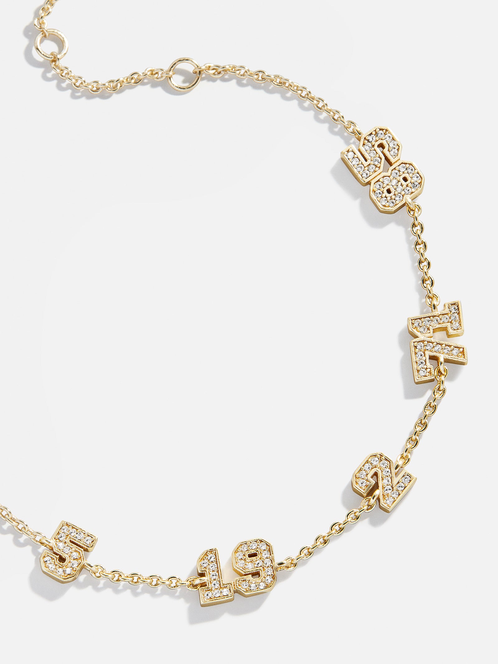 Varsity Number Custom Bracelet - Five Gold Stations