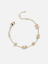 BaubleBar Varsity Number Custom Bracelet - Five Gold Stations - 
    Personalized charm bracelet 
  
