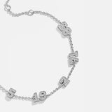 Varsity Number Custom Bracelet - Five Silver Stations