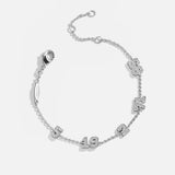 Varsity Number Custom Bracelet - Five Silver Stations