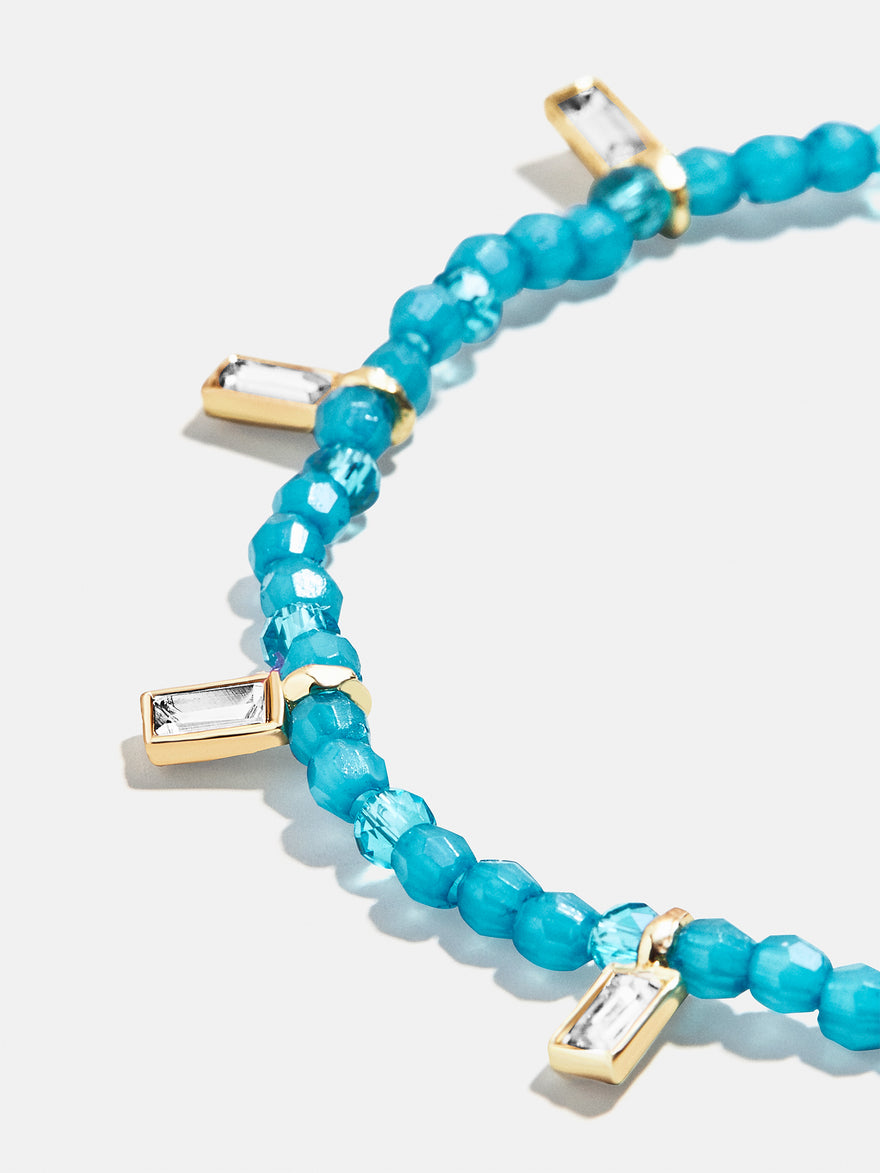 Crystal Beaded Bracelet - Aqua