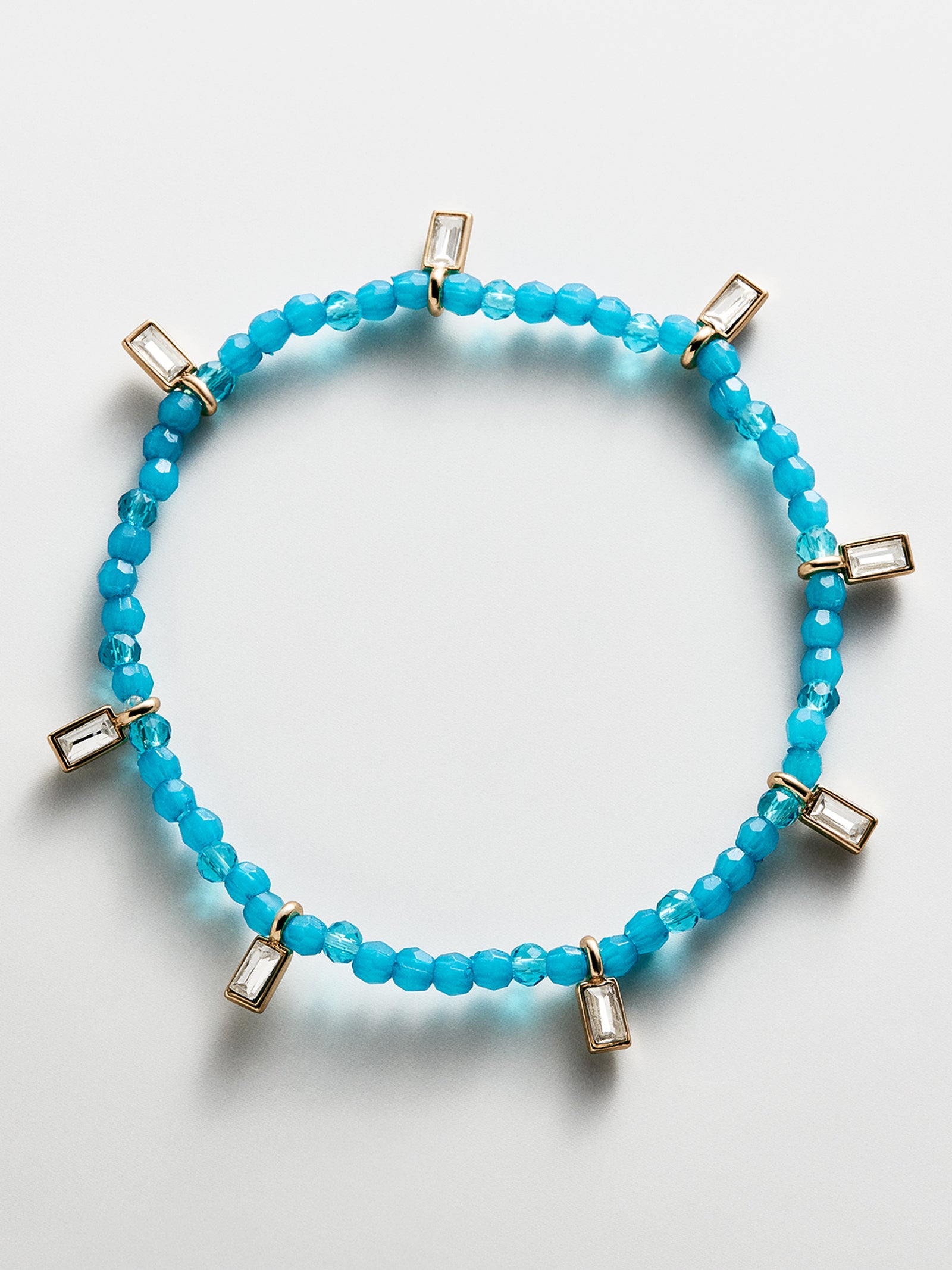 Crystal Beaded Bracelet - Aqua