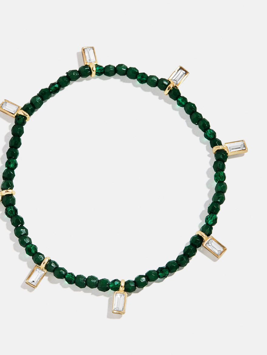 Crystal Beaded Bracelet - Malachite