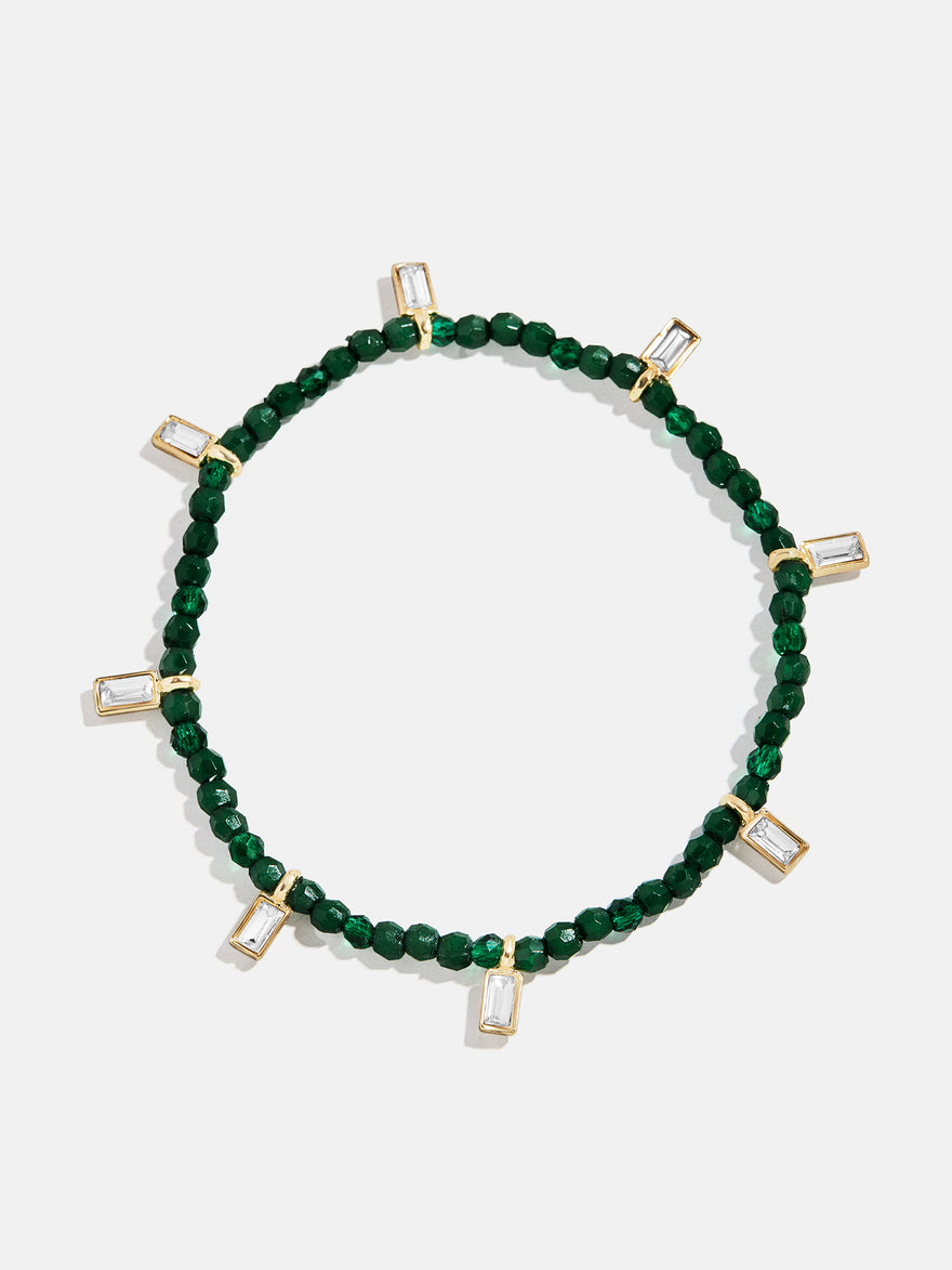 Crystal Beaded Bracelet - Malachite
