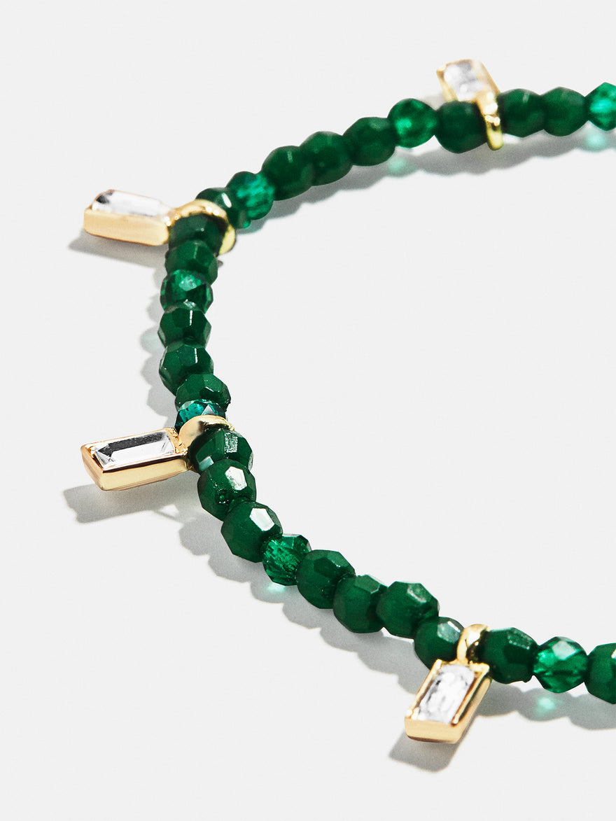 Crystal Beaded Bracelet - Malachite