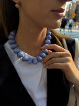 BaubleBar Joan Semi-Precious Necklace - Blue Sodalite - 
    Blue sodalite chunky bead necklace
  
