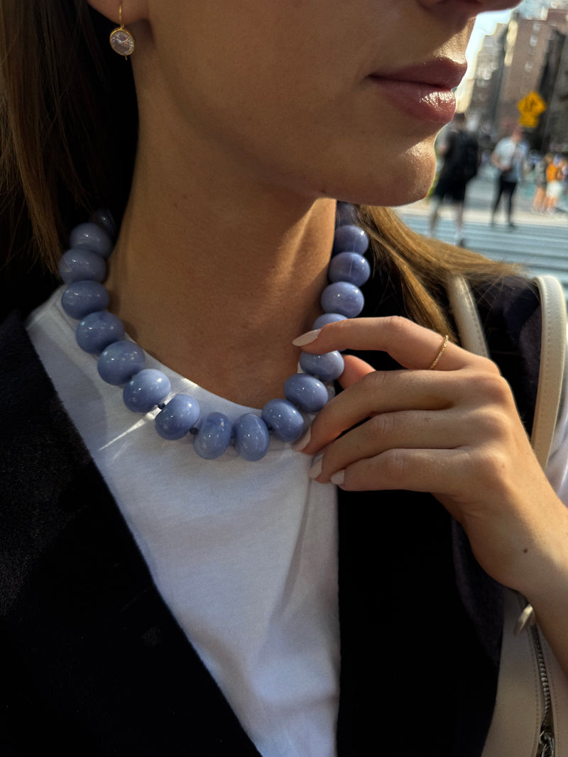 BaubleBar Joan Semi-Precious Necklace - Blue Sodalite - 
    Blue sodalite chunky bead necklace
  

