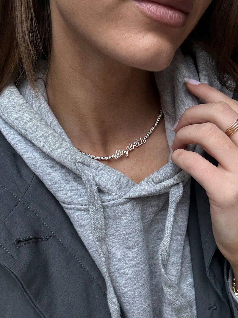 BaubleBar Billie 18K Gold Tennis Custom Nameplate Necklace - Mini Script - 
    Limited Time: Enjoy 20% Off
  
