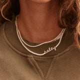 Billie 14K Gold Tennis Custom Nameplate Necklace - Mini Script