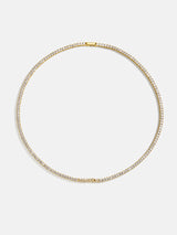 BaubleBar Billie 18K Gold Tennis Custom Nameplate Necklace - Mini Block - 
    Cubic zirconia tennis necklace
  
