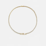 Billie 14K Gold Tennis Custom Nameplate Necklace - Block