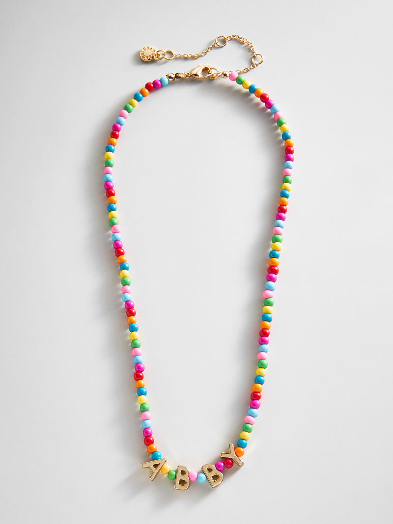 Bead Mine Kids' Custom Name Necklace - Dark Multi
