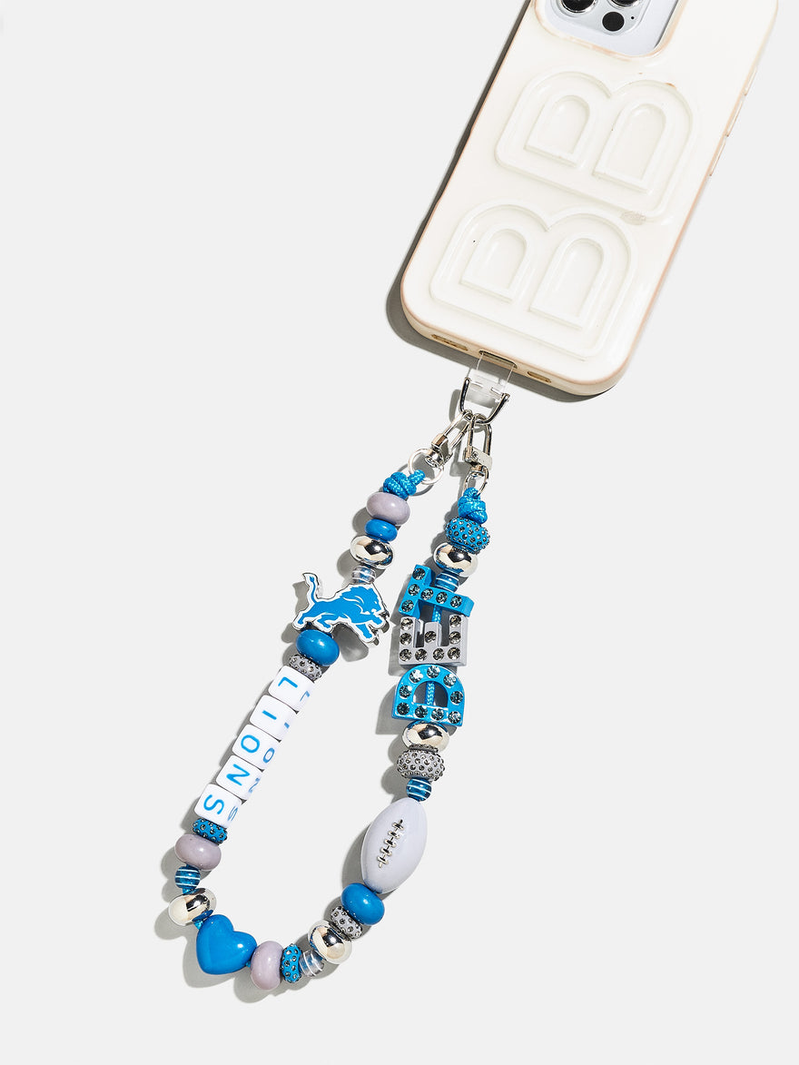 NFL Beaded Phone Charm - Detroit Lions