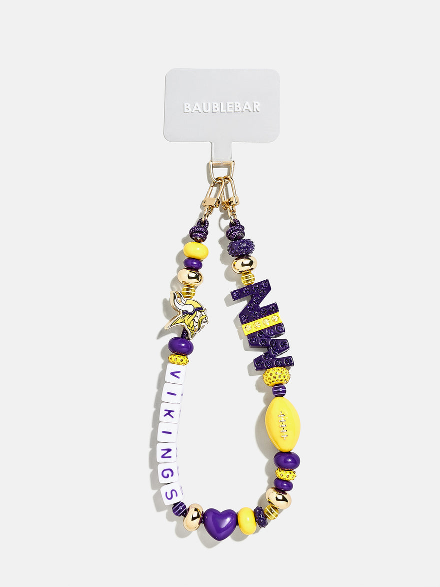NFL Beaded Phone Charm - Minnesota Vikings