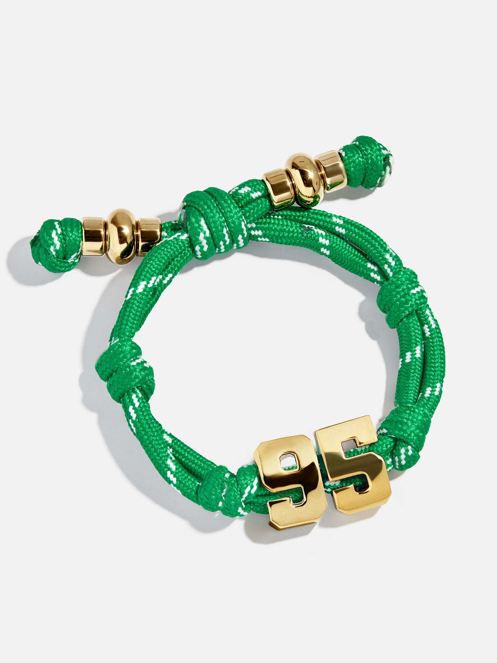 Knotty Varsity Number Custom Bracelet - Bright Green Double Digit