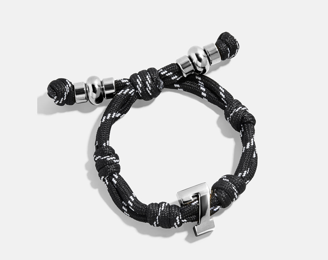 Knotty Varsity Number Custom Bracelet - Onyx Single Digit