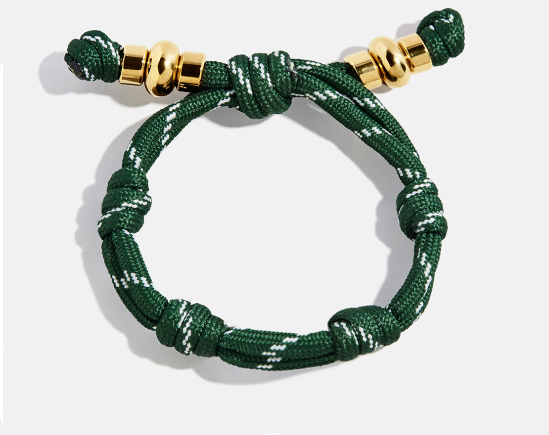 Knotty Initial Bracelet - Dark Green