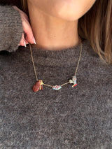 BaubleBar Disney Lady & the Tramp Dynamic Duo Charm Necklace - Disney Lady & the Tramp - 
     Gold necklace with Disney charms 
  
