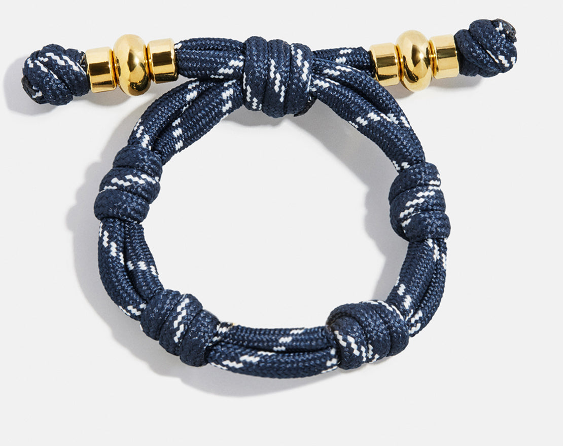 Knotty Initial Bracelet - Navy