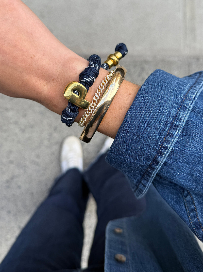 BaubleBar Knotty Initial Bracelet - Navy - 
    Initial waterproof paracord bracelet
  
