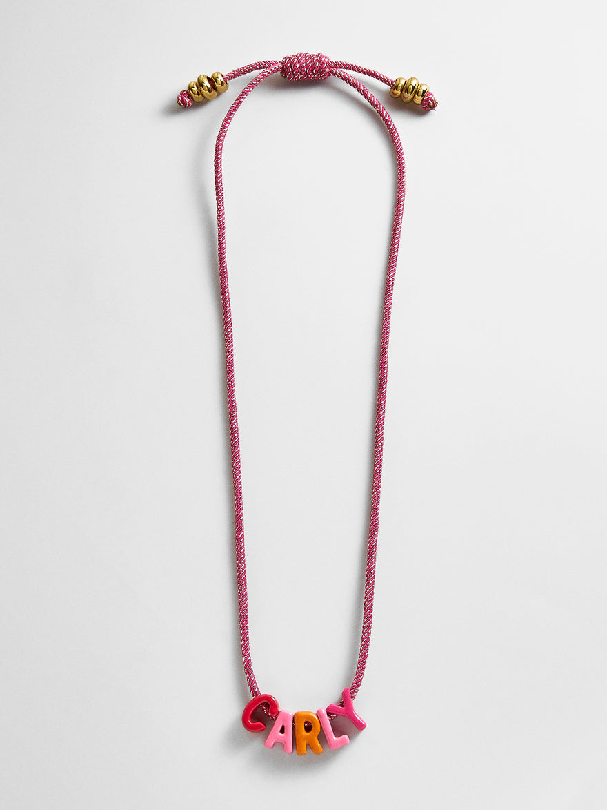 Name Drop Waterproof Kids' Custom Necklace - Pink