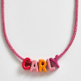 Name Drop Waterproof Kids' Custom Necklace - Pink