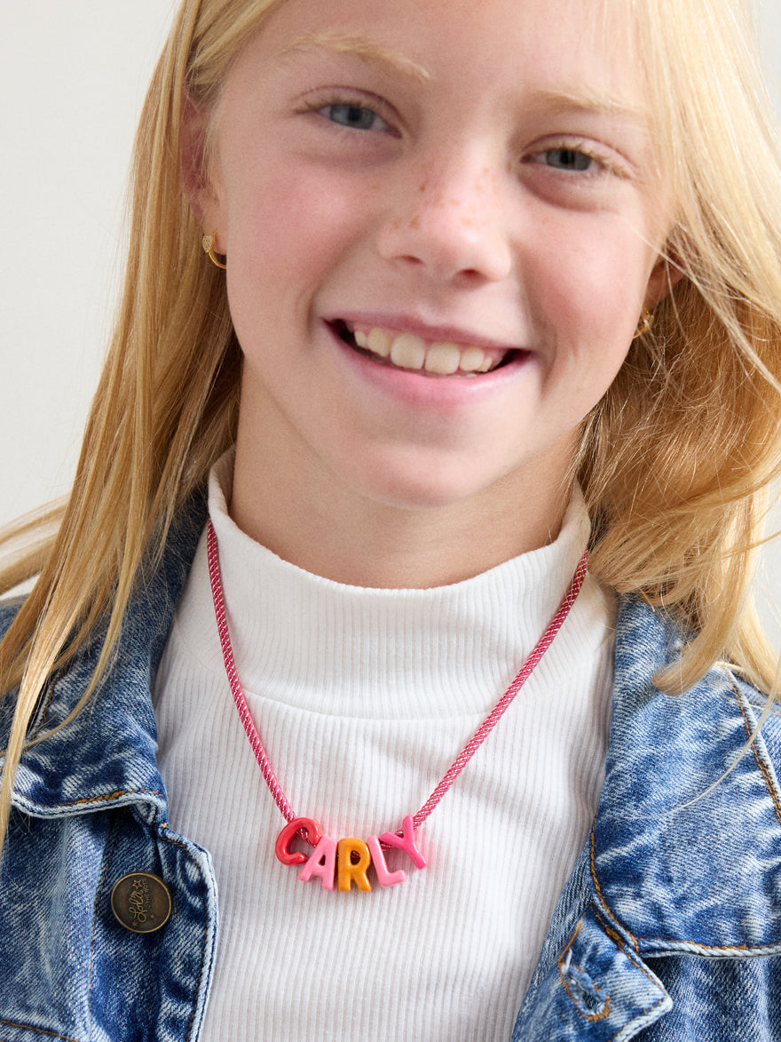 Oversized Waterproof Custom Kids Necklace - Pink