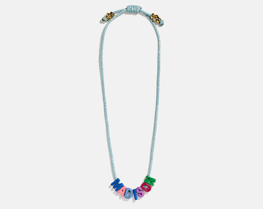 Name Drop Waterproof Kids' Custom Necklace - Turquoise