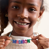 Name Drop Waterproof Kids' Custom Necklace - Turquoise