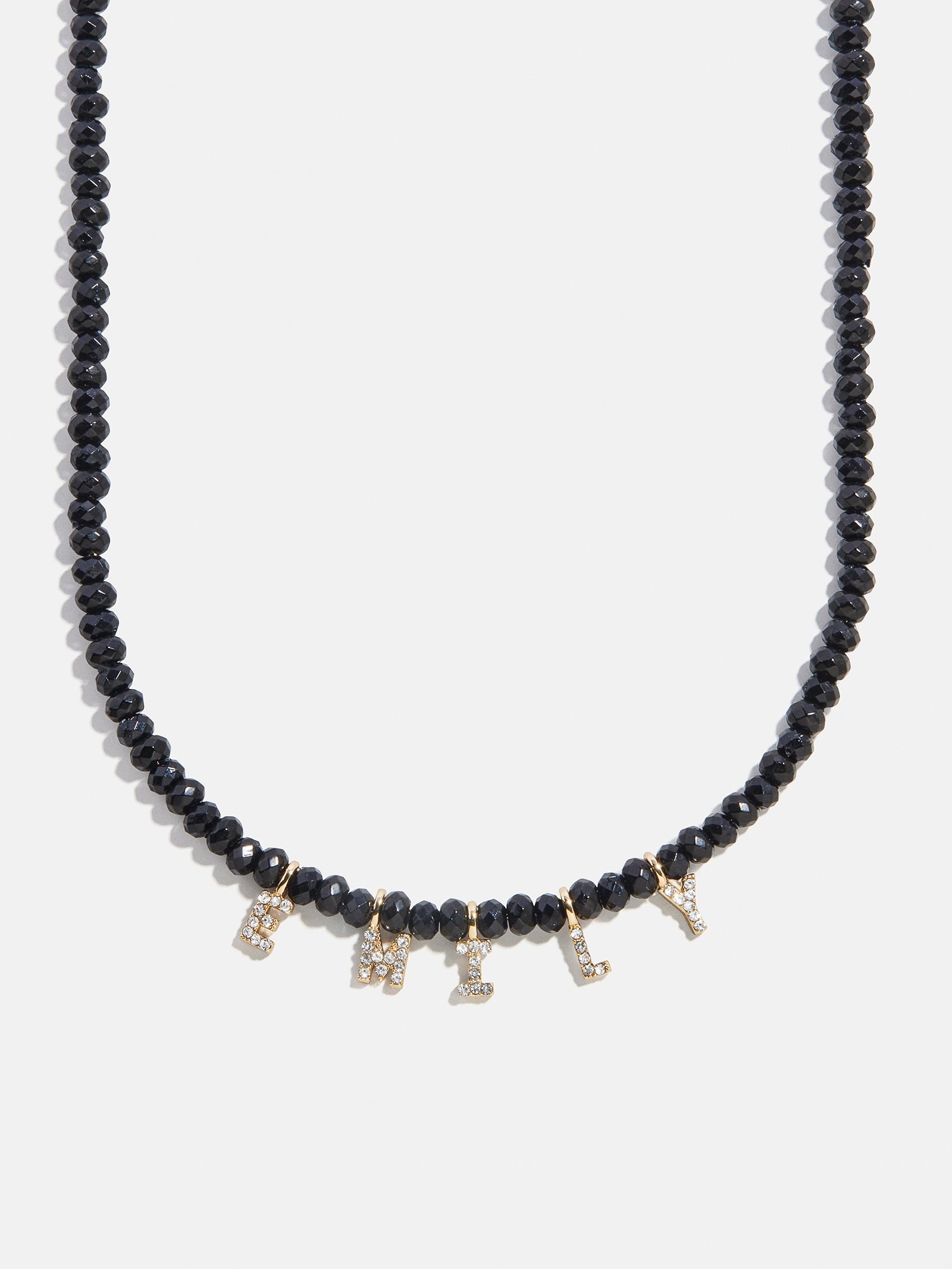 Mini Semi-Precious Pavé Custom Necklace - Onyx