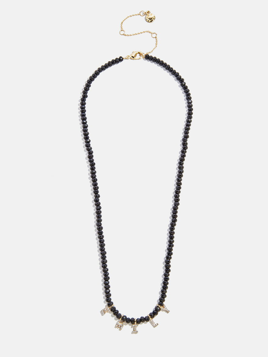 Mini Semi-Precious Pavé Custom Necklace - Onyx