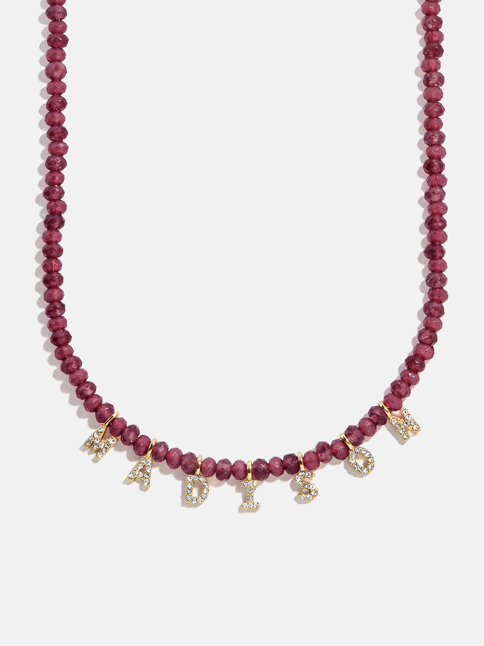 Mini Semi-Precious Pavé Custom Necklace - Red Jasper