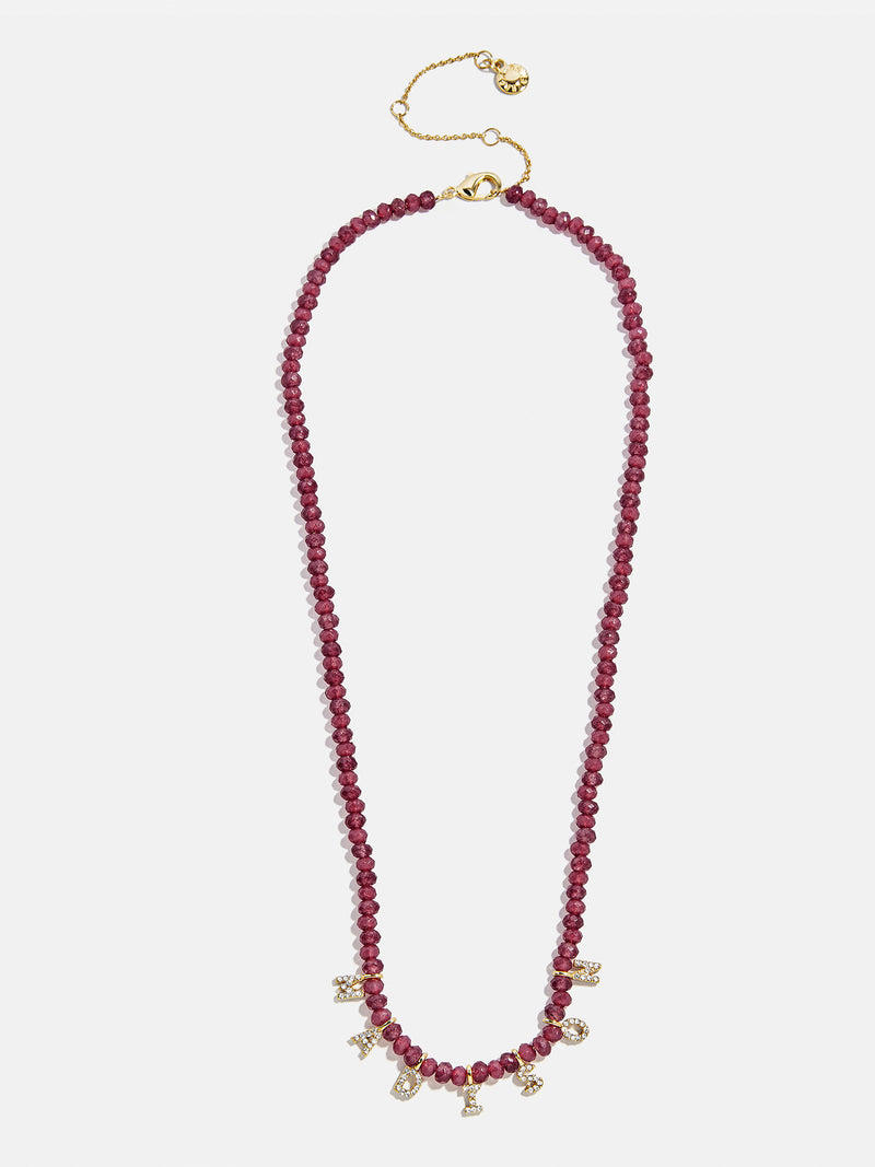 BaubleBar Mini Semi-Precious Pavé Custom Necklace - Red Jasper - 
    Personalized name necklace
  

