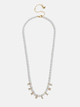 BaubleBar Mini Semi-Precious Pavé Custom Necklace - White - 
    Personalized name necklace
  

