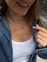 BaubleBar Mini Semi-Precious Pavé Custom Necklace - White - 
    Personalized name necklace
  

