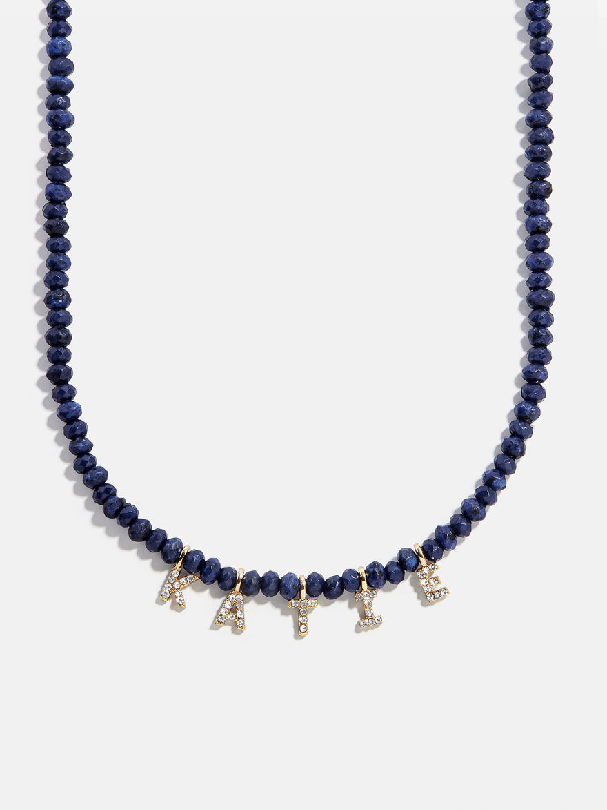 Mini Semi-Precious Pavé Custom Necklace - Lapis