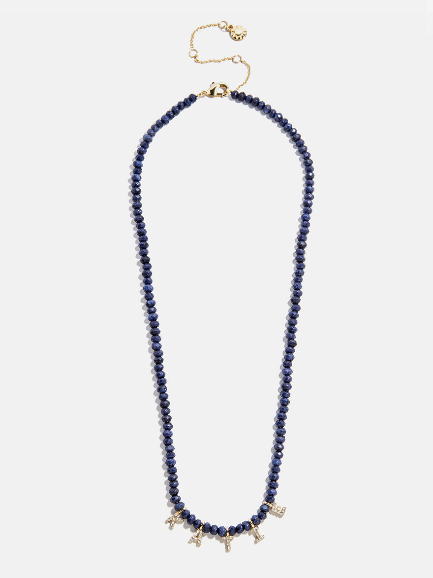 Mini Semi-Precious Pavé Custom Necklace - Lapis