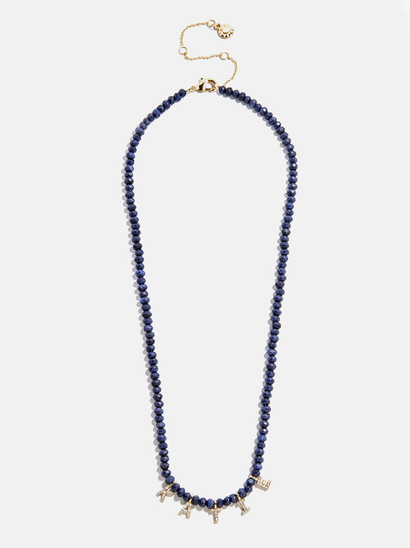 BaubleBar Mini Semi-Precious Pavé Custom Necklace - Lapis - 
    Personalized name necklace
  

