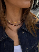 BaubleBar Mini Semi-Precious Pavé Custom Necklace - Tiger's Eye - 
    Personalized name necklace
  
