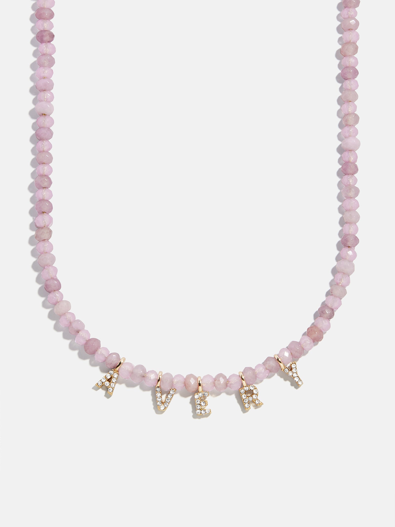 Mini Semi-Precious Pavé Custom Necklace - Light Amethyst