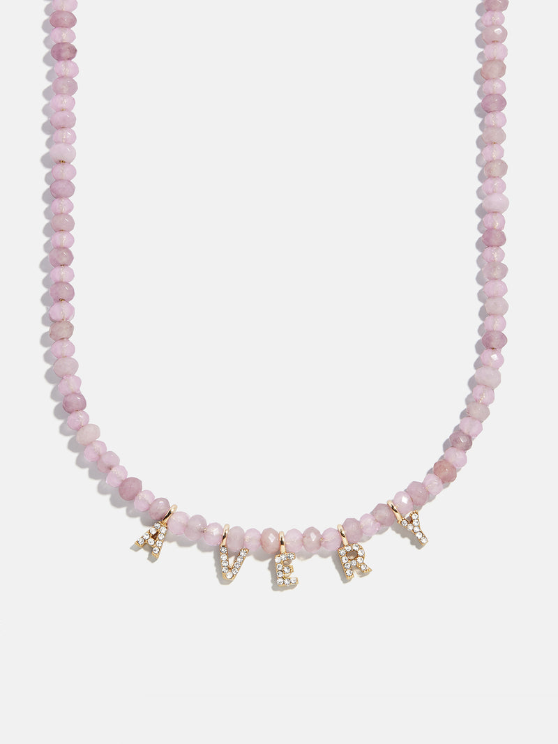Mini Semi-Precious Pavé Custom Necklace - Light Amethyst