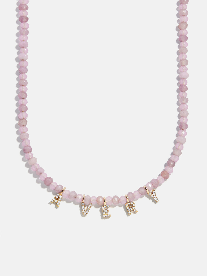 Mini Semi-Precious Pavé Custom Necklace - Light Amethyst