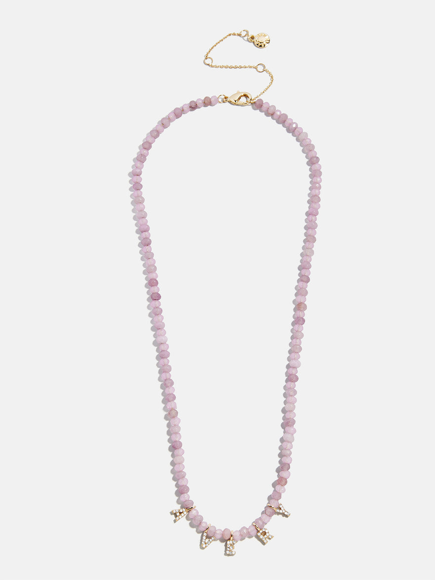 Mini Semi-Precious Pavé Custom Necklace - Light Amethyst